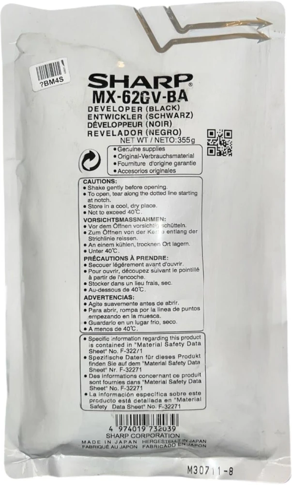 Sharp MX-62GV-BA Orijinal Siyah Developer  MX-6240N MX-7040N