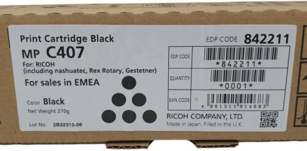 Ricoh 842211 Siyah Orjinal Toner - MPC407